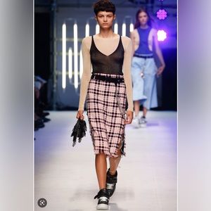 MSGM plaid skirt with chain detail
